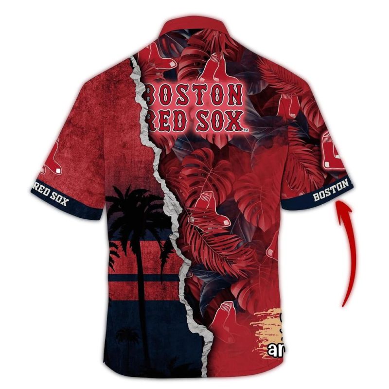 Personalized Floral Boston Red Sox Hawaiian Shirt for Fans - Image 3