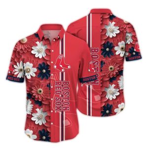 Boston Red Sox Floral Print Hawaiian Shirt for Fans