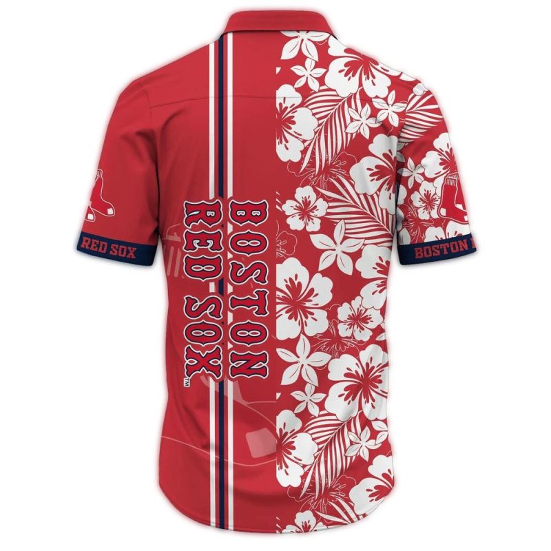 Boston Red Sox Tropical Floral Hawaiian Shirt for Fans - Image 3