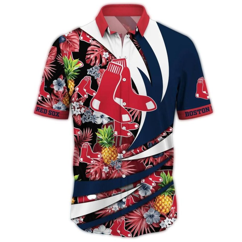 Boston Red Sox Tropical Pineapple Hawaiian Shirt for Summer Fun - Image 2