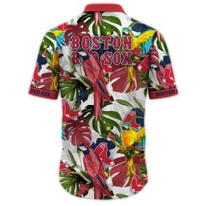 Boston Red Sox Floral Parrot Art Hawaiian Shirt for Men and Women
