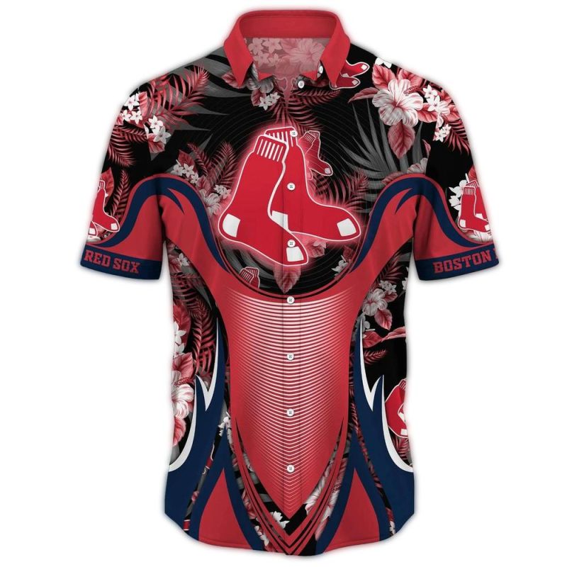Boston Red Sox Floral Pattern Hawaiian Shirt for Fans and Summer Style - Image 2