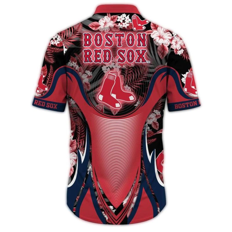 Boston Red Sox Floral Pattern Hawaiian Shirt for Fans and Summer Style - Image 3