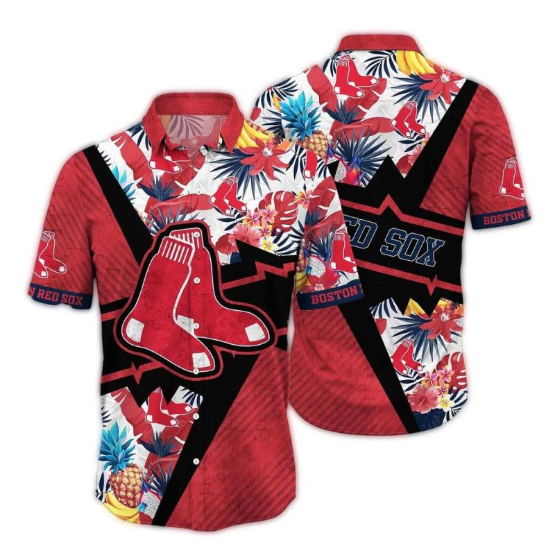 Boston Red Sox Pineapple Print Hawaiian Shirt for Summer Fun - Image 3