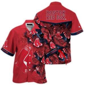 Personalized Boston Red Sox Tropical Floral Hawaiian Shirt for Fans