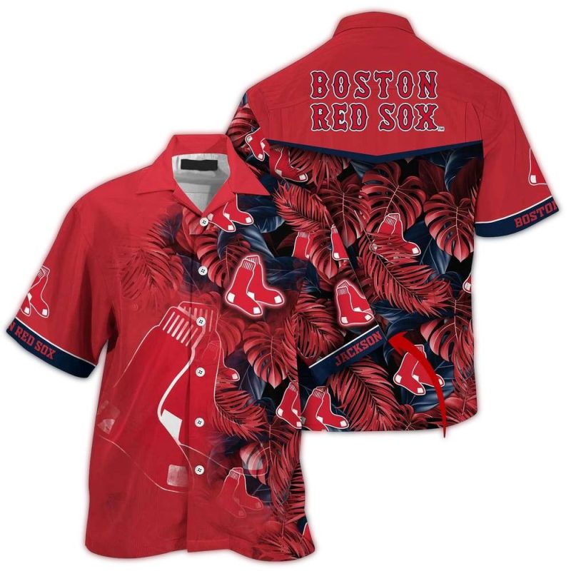 Personalized Boston Red Sox Tropical Floral Hawaiian Shirt for Fans