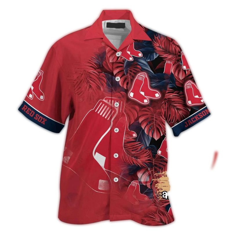 Personalized Boston Red Sox Tropical Floral Hawaiian Shirt for Fans - Image 3