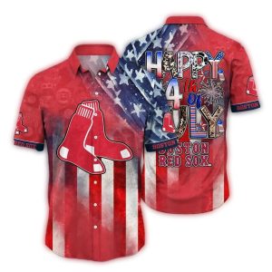 Patriotic Boston Red Sox 4th of July Hawaiian Shirt for Fans