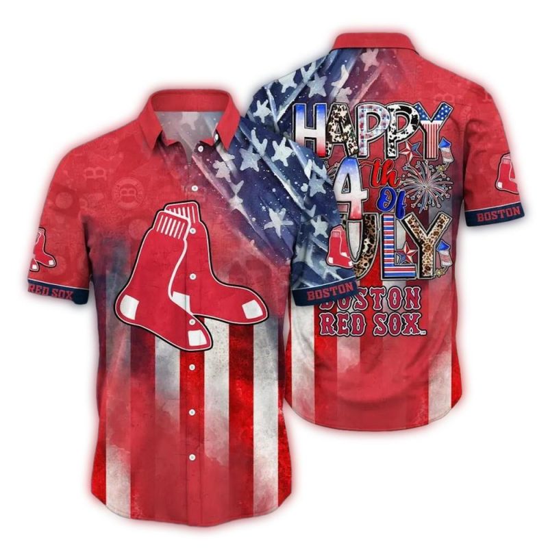 Patriotic Boston Red Sox 4th of July Hawaiian Shirt for Fans