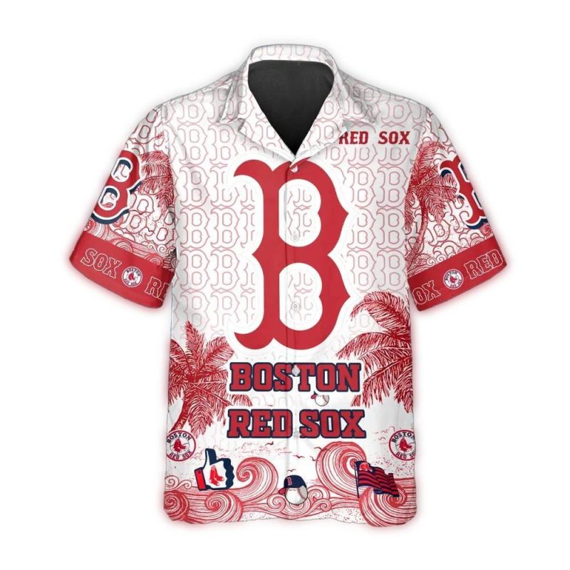 Personalized Boston Red Sox Retro Waves Hawaiian Shirt for Fans - Image 2