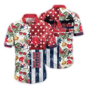 Boston Red Sox Tropical Patchwork Hawaiian Shirt for Summer Fun