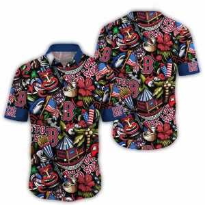 Boston Red Sox Hawaiian Shirt - Tiki Island Vibe Summer Style