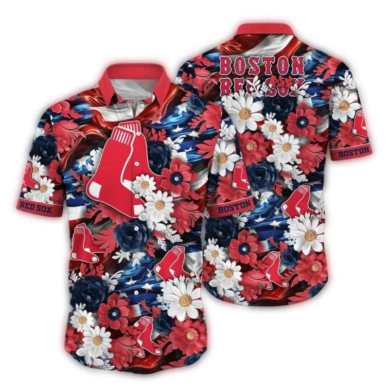 Boston Red Sox Tropical Floral Hawaiian Shirt for Summer Celebrations