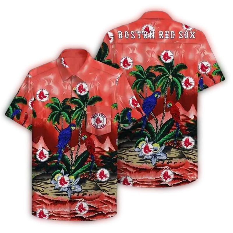 Boston Red Sox Tropical Parrot Hawaiian Shirt for Fans and Beach Lovers