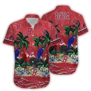 Boston Red Sox Tropical Parrot Paradise Hawaiian Shirt for Fans