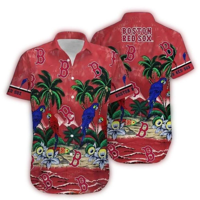 Boston Red Sox Tropical Parrot Paradise Hawaiian Shirt for Fans