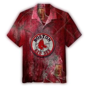 Vintage Boston Red Sox Map Graphic Hawaiian Shirt for Fans