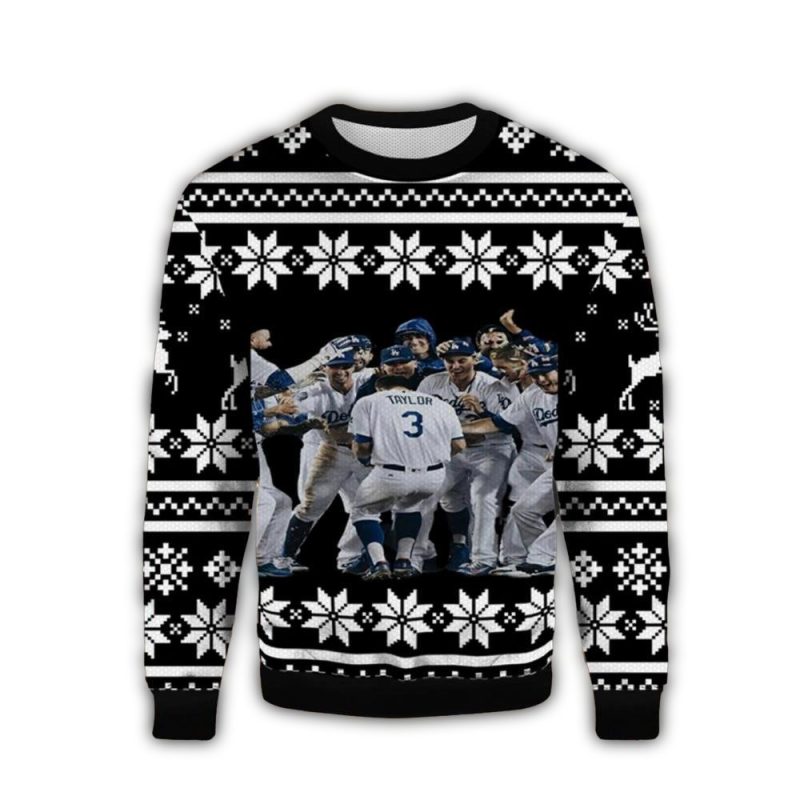 Chris Taylor Dodgers Christmas Ugly Sweater for Holiday Cheer