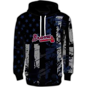 Personalized Atlanta Braves Distressed Flag All-Over Print Hoodie