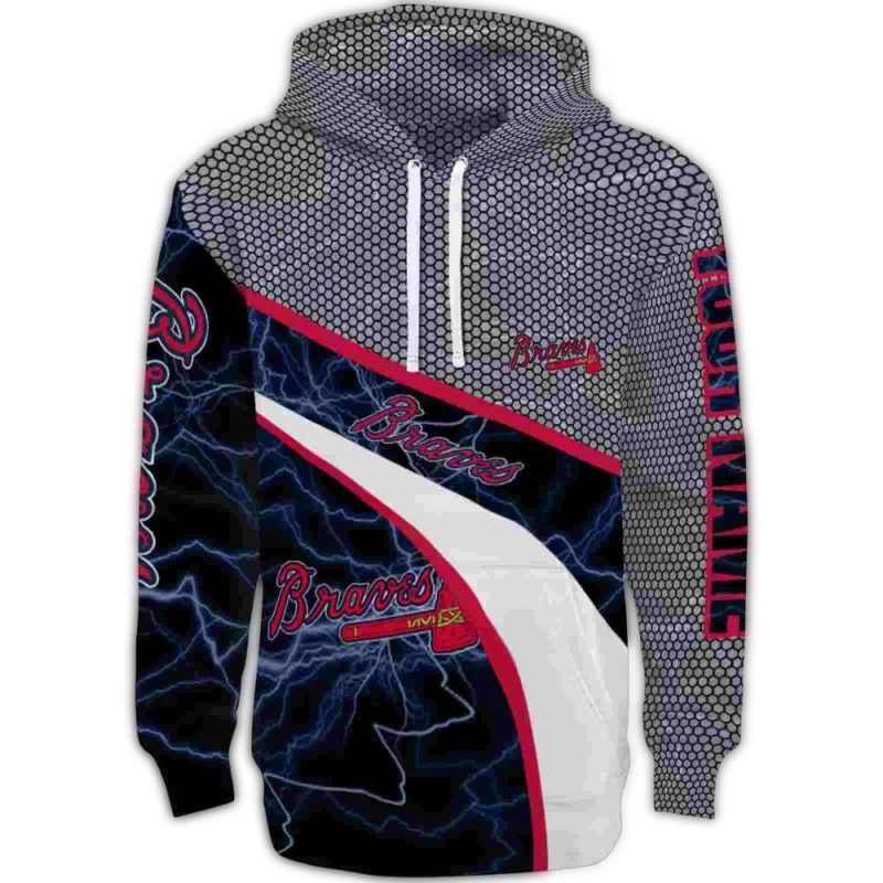 custom atlanta braves hexagonal mesh navy black gray hoodie best selling