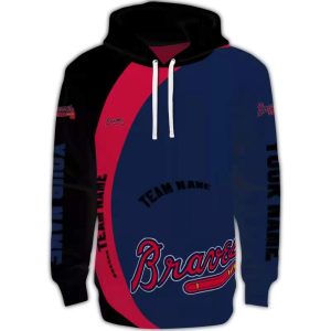 Custom Atlanta Braves Minimalist All-Over Print Hoodie