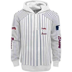 Custom Atlanta Braves Pinstripe Aop Hoodie – Perfect For Fans!