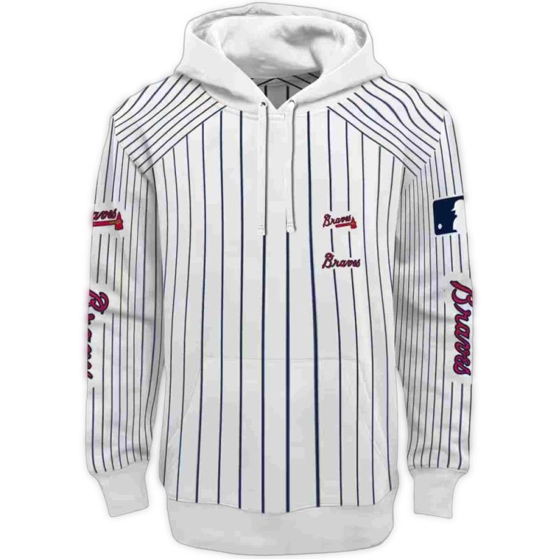 custom atlanta braves pinstripe pattern navy white hoodie best selling