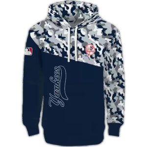 Custom New York Yankees Camo All Over Print Hoodie For Sports Fans