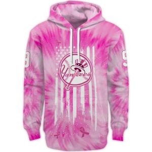 Personalized Pink New York Yankees All Over Print Hoodie For Cancer Support