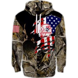 Personalized New York Yankees Tree Camo All-Over Print Hoodie