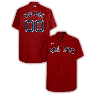 Personalized Boston Red Sox Hawaiian Shirt with Custom Number