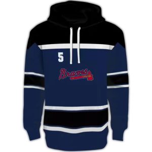 Custom Atlanta Braves Striped Aop Hoodie For Fans And Collectors