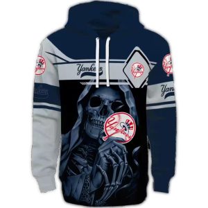 Custom New York Yankees Grim Reaper All-Over Print Hoodie