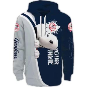 Custom New York Yankees Snoopy All Over Print Hoodie For Fans