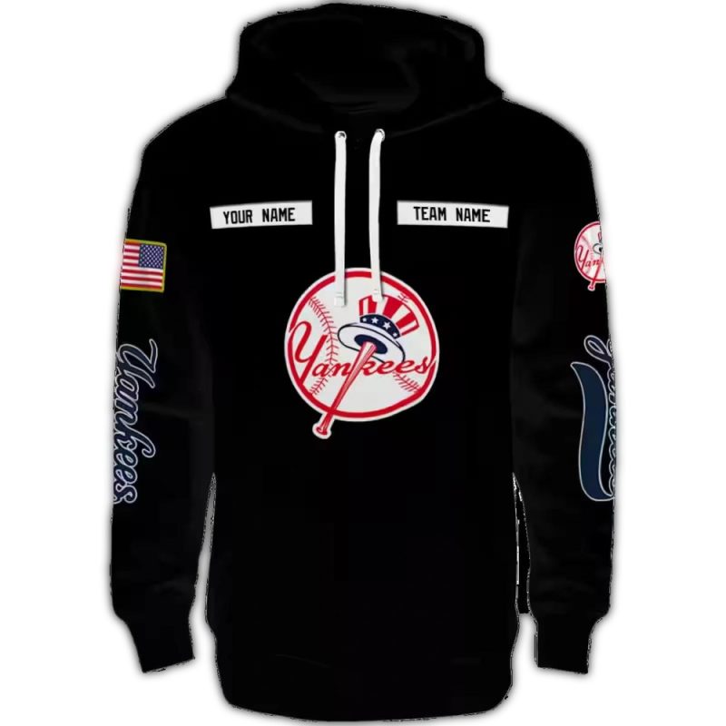 customized new york yankees punisher skull black hoodie best selling