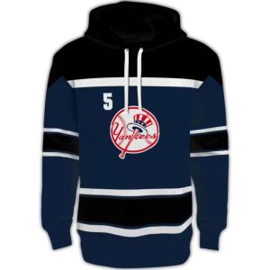Custom New York Yankees Striped All-Over Print Hoodie For Fans