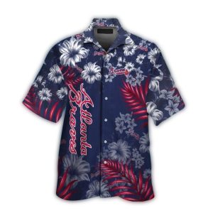 Atlanta Braves Floral Leaf Pattern Hawaiian Shirt For Men And Women