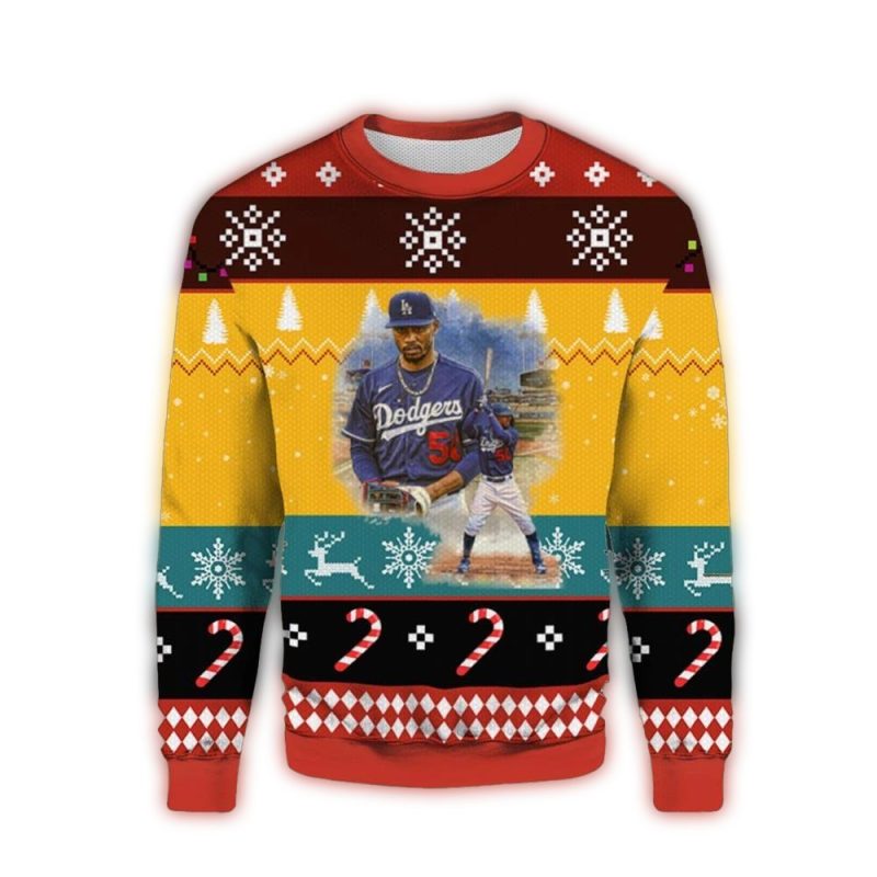Mookie Betts Dodgers Christmas Ugly Sweater for Holiday Cheer