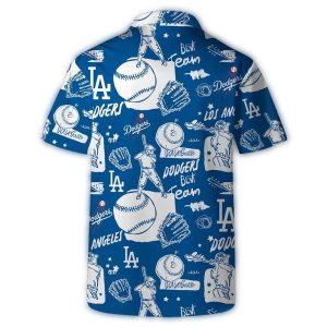 Los Angeles Dodgers Doodle Hawaiian Shirt - Perfect for Baseball Fans