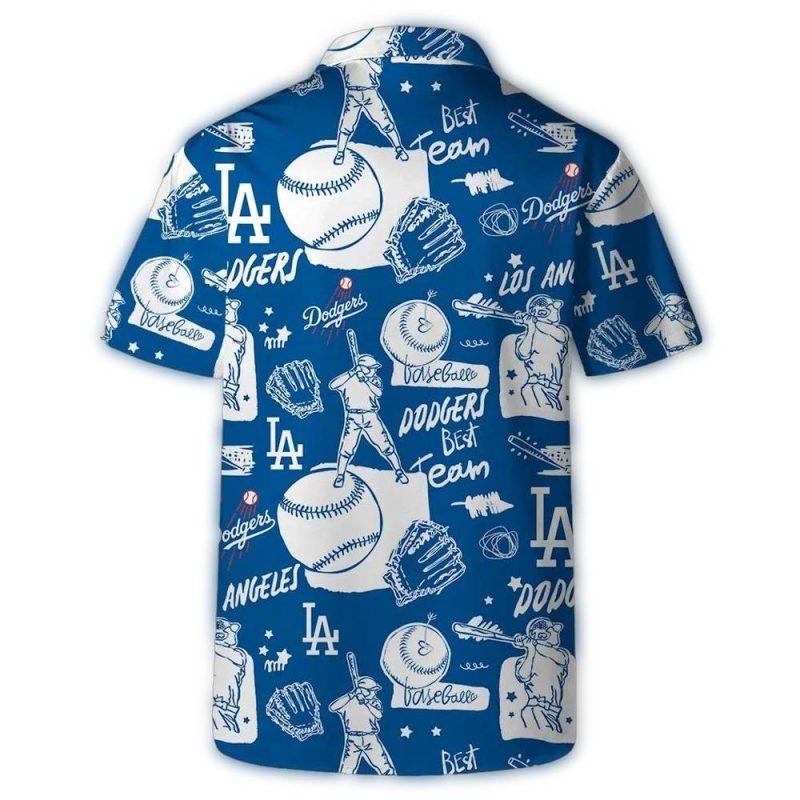 Los Angeles Dodgers Doodle Hawaiian Shirt - Perfect for Baseball Fans