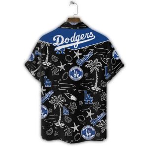 Los Angeles Dodgers Hawaiian Shirt with Beach Icons Design