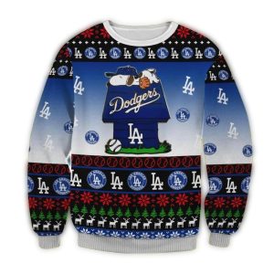 Los Angeles Dodgers Snoopy Christmas Sweatshirt for Holiday Cheer