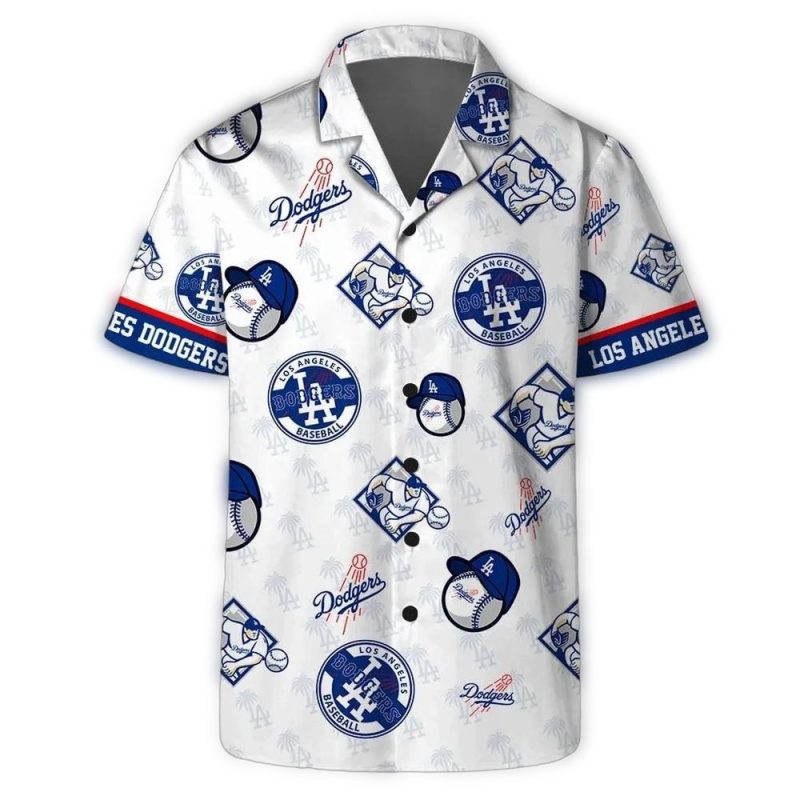 Custom Los Angeles Dodgers Hawaiian Shirt with Personalized Name & Number - Image 2