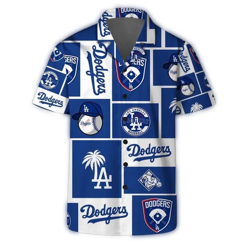 Los Angeles Dodgers Icon Block Hawaiian Shirt for Fans and Collectors - Image 2