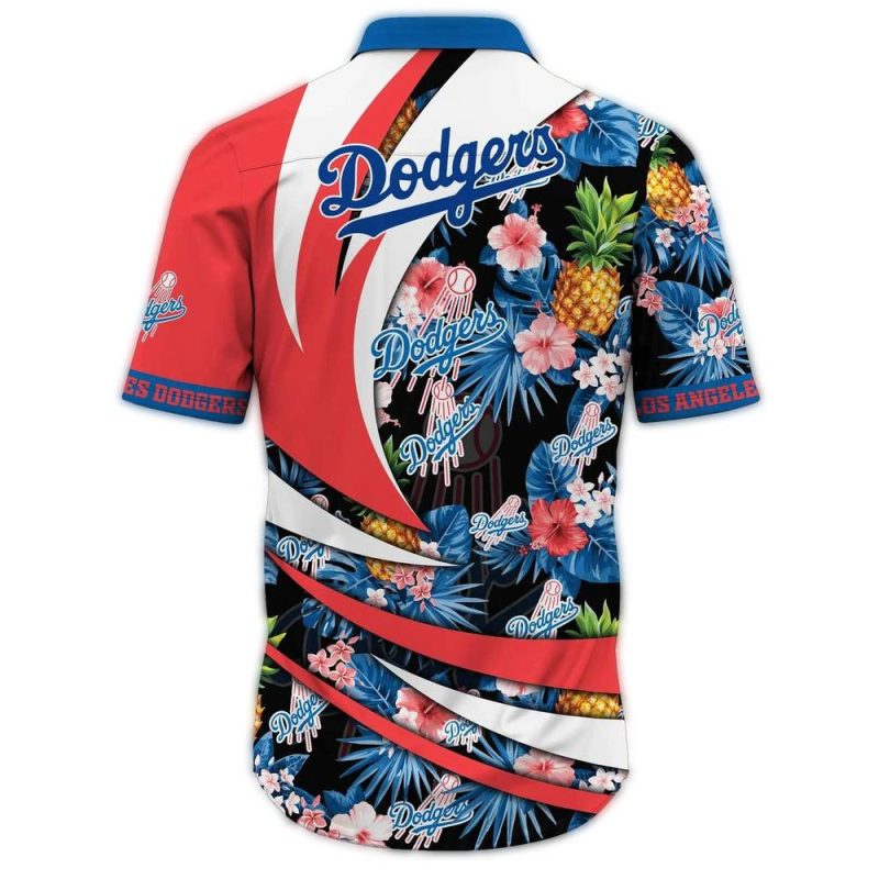 Los Angeles Dodgers Pineapple Flower Hawaiian Shirt for Men & Women - Image 2
