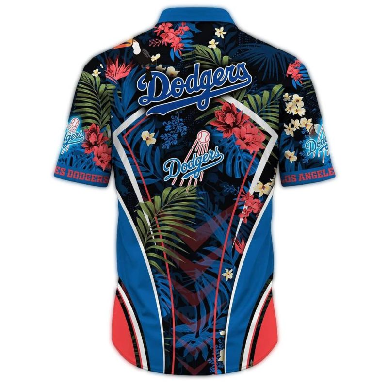 Los Angeles Dodgers Tropical Floral Hawaiian Shirt for Fans - Image 3