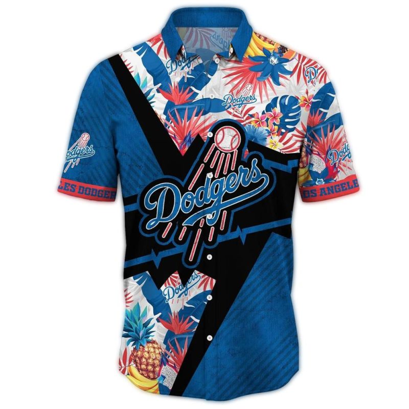 Los Angeles Dodgers Floral Pineapple Hawaiian Shirt for Casual Style - Image 2