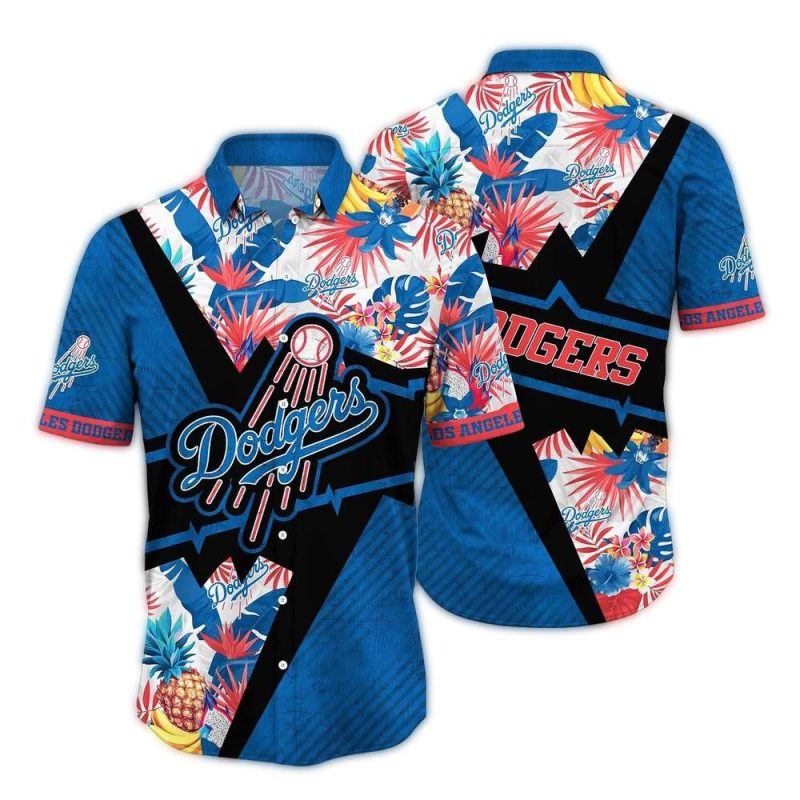 Los Angeles Dodgers Floral Pineapple Hawaiian Shirt for Casual Style - Image 3