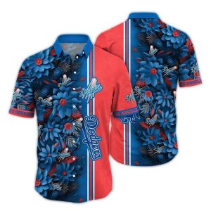 Los Angeles Dodgers Floral Hawaiian Shirt for Summer Vacations