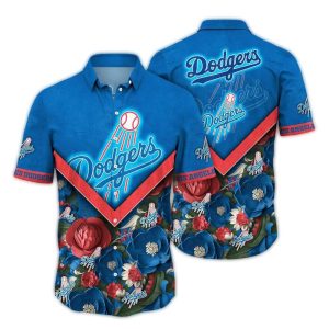 Los Angeles Dodgers Floral Hawaiian Shirt for Men and Women